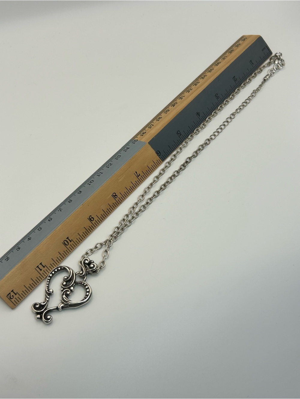 Brighton Open Heart Pendant Necklace Silver Plated Single Oval Link Chain 20" - Picture 8 of 10